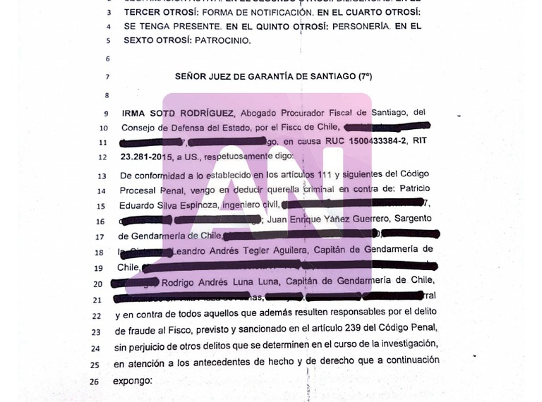 Querella GendarmerÃa por Filtración de Informe Sensible