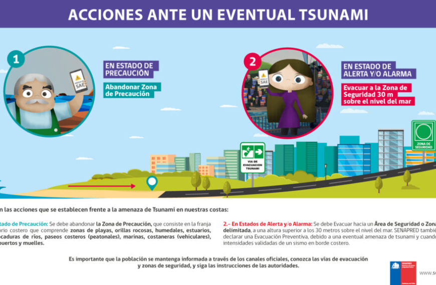 Evacuación por tsunami: senapred actualiza la situación
