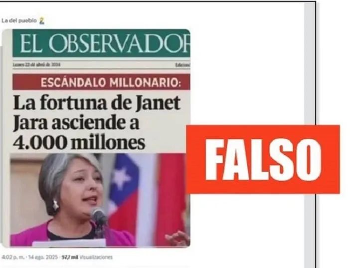 Fake news en Chile: Desmentido de la fortuna de Jara