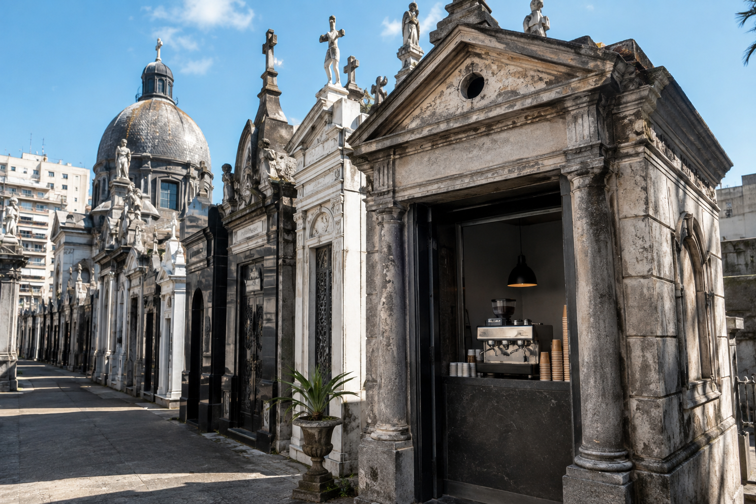 Café en el cementerio: ¿Una iniciativa curiosa en Recoleta?